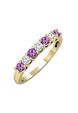 nice yellow gold round amethyst gemstone baby birthstone ring